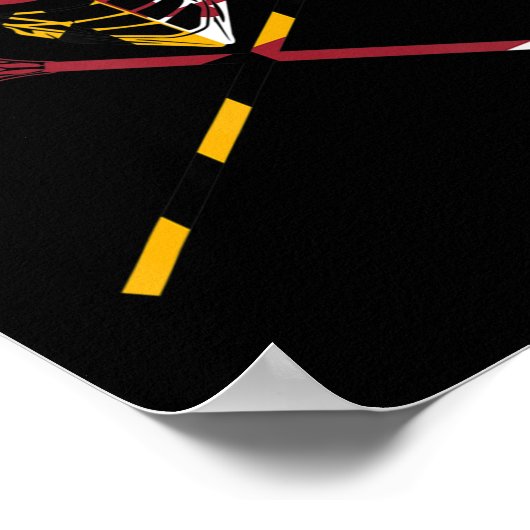 Maryland Flag Lacrosse Boys Men's Women's College  Poster (Hoek)