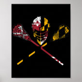 Maryland Flag Lacrosse Boys Men's Women's College  Poster (Voorkant)