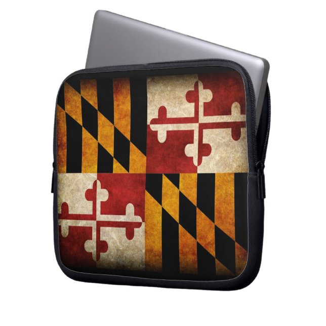 Maryland Flag Laptop Sleeve (Voorkant Links)