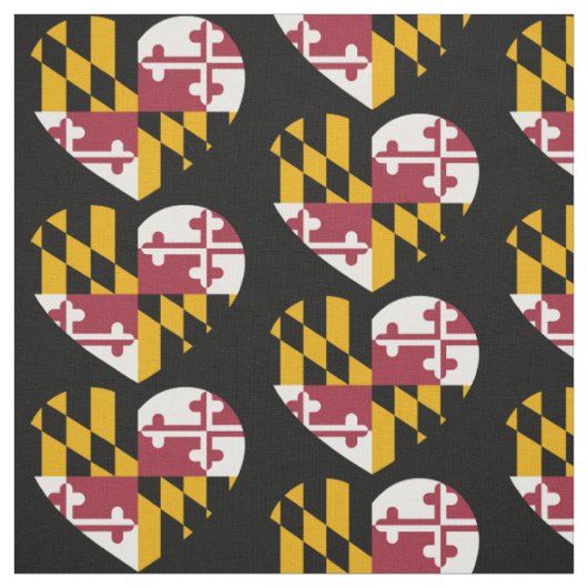 Maryland Flag Love Heart Stof (Swatch)