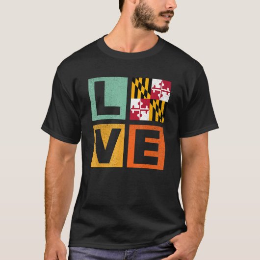 Maryland Flag Love Maryland T-shirt (Voorkant)