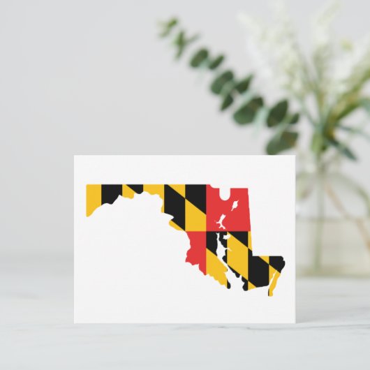 Maryland Flag Map Briefkaart (Staand voorkant)