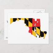 Maryland Flag Map Briefkaart (Voorkant / Achterkant)