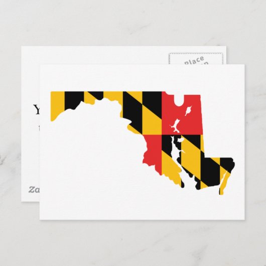 Maryland Flag Map Briefkaart (Voorkant / Achterkant)