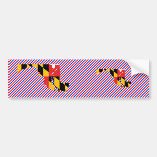 Maryland Flag Map Bumpersticker