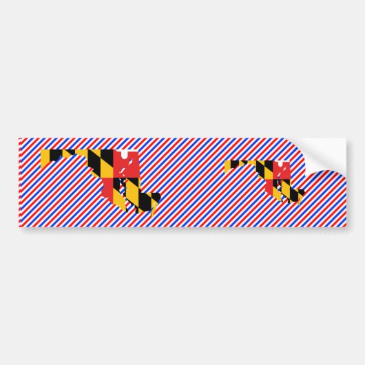 Maryland Flag Map Bumpersticker (Voorkant)