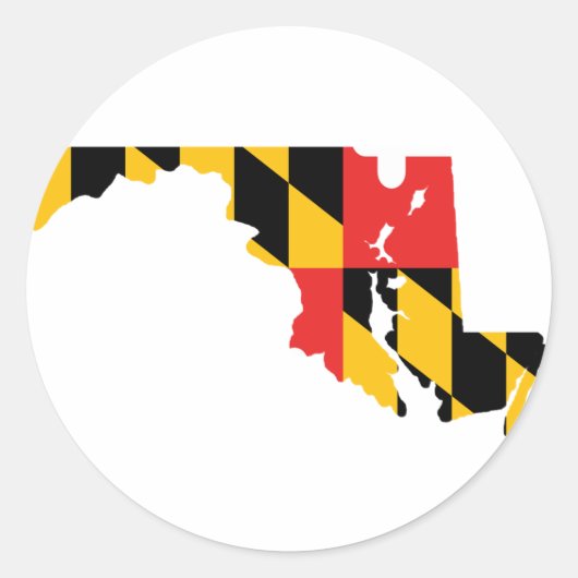 Maryland Flag Map Ronde Sticker (Voorkant)
