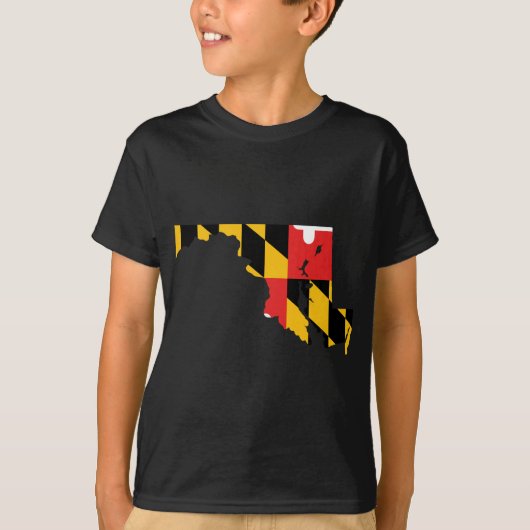 Maryland Flag Map T-shirt (Voorkant)