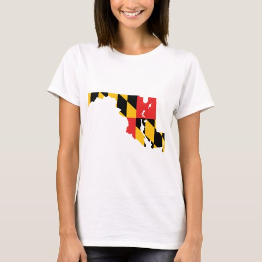 Maryland Flag Map T-shirt (Voorkant)