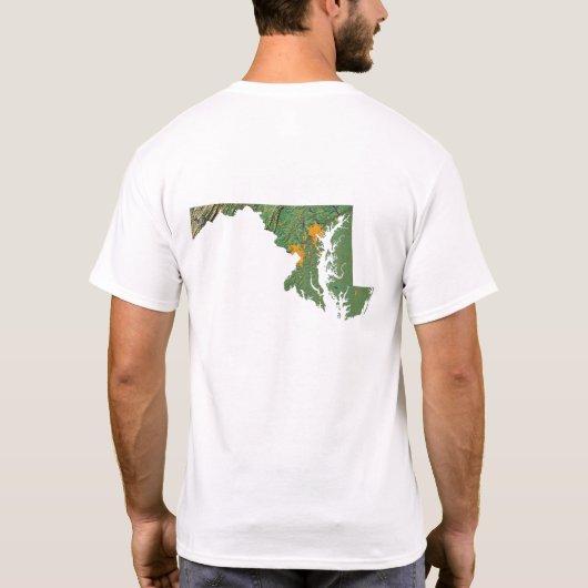 Maryland Flag + Map T-Shirt (Achterkant)