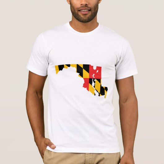 Maryland Flag Map T-shirt (Voorkant)