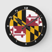 Maryland Flag & Maryland mode/design USA Ronde Klok (Voorkant)