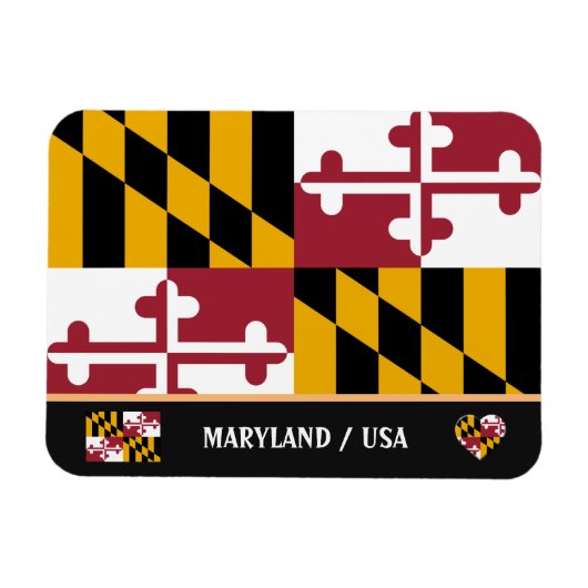 Maryland Flag & Maryland State /trip America Magneet (Horizontaal)