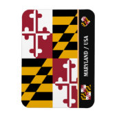 Maryland Flag & Maryland State /trip America Magneet (Verticaal)