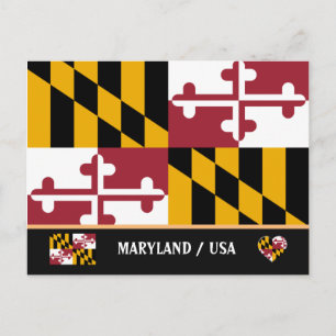 Maryland Flag & Maryland State USA/America Briefkaart