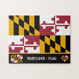 Maryland Flag & Maryland State USA/America Legpuzzel