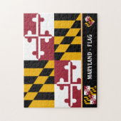 Maryland Flag & Maryland State USA/America Legpuzzel (Verticaal)