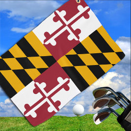 Maryland Flag & Maryland State USA golf-/sportfan Golfhanddoek