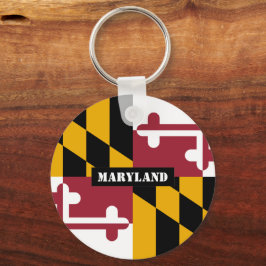 Maryland Flag & Maryland-vakantie, patriotten/spor Sleutelhanger