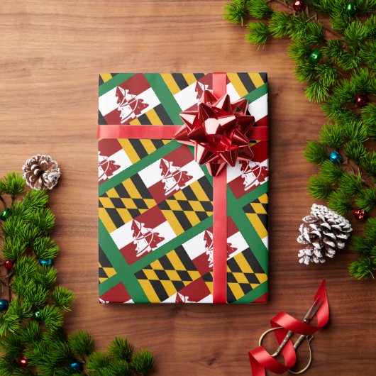 Maryland Flag Merryland Kerstmis   Cadeaupapier (Feestdagen Geschenken)