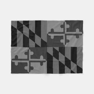 Maryland Flag Monochromatische deken - zwart