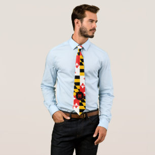 Maryland Flag Monogram Gepersonaliseerde Stropdas