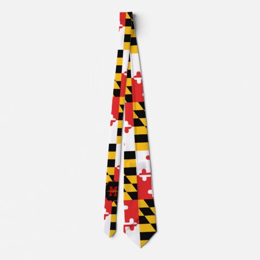 Maryland Flag Monogram Gepersonaliseerde Stropdas (Achterkant)
