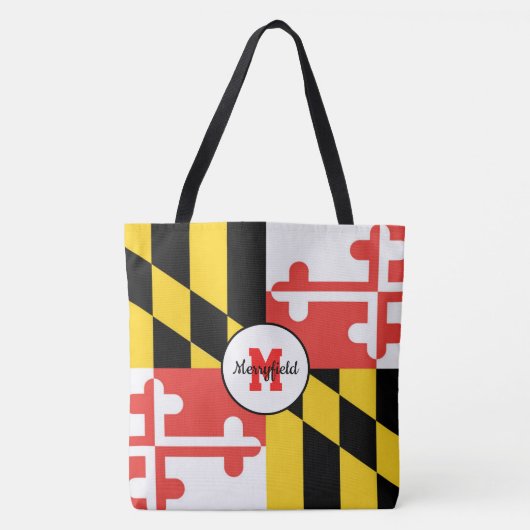 Maryland Flag Monogrammed Canvas tas (Voorkant)