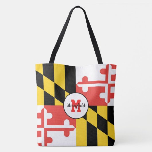 Maryland Flag Monogrammed Canvas tas (Achterkant)