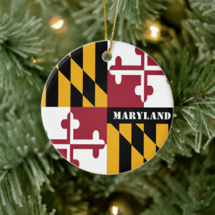 Maryland Flag Ornament, Christmas, Maryland Keramisch Ornament