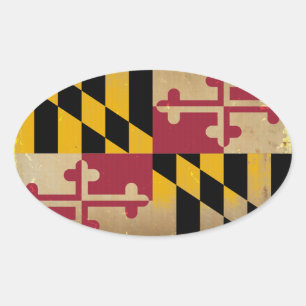 Maryland Flag .png Ovale Sticker