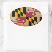 Maryland Flag .png Ovale Sticker (Tas)