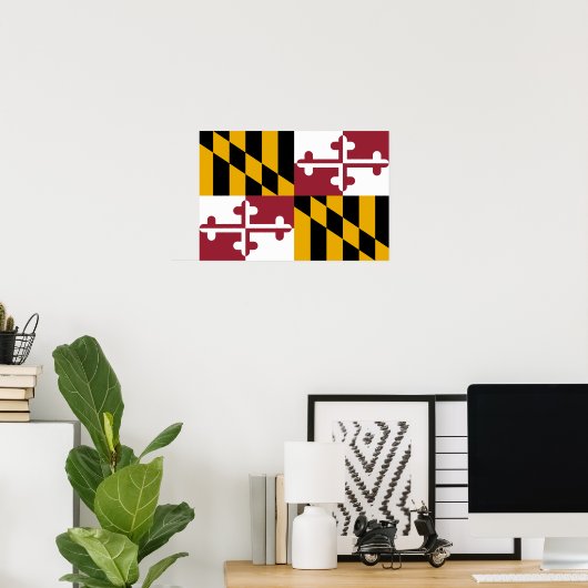 Maryland Flag Poster (Thuiskantoor)