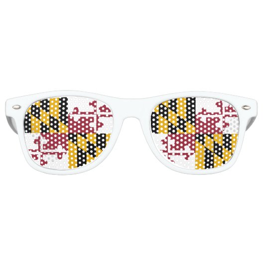 Maryland Flag Retro Zonnebril (Voorkant)