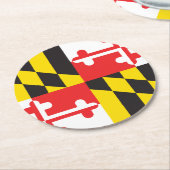 Maryland Flag Ronde Kartonnen Onderzetter (Gebogen)