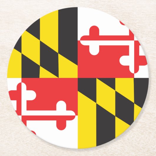 Maryland Flag Ronde Kartonnen Onderzetter (Voorkant)