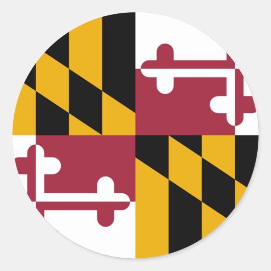 Maryland Flag Ronde Sticker (Voorkant)