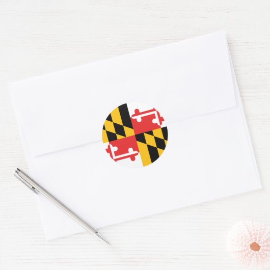 Maryland Flag Ronde Sticker (Envelop)