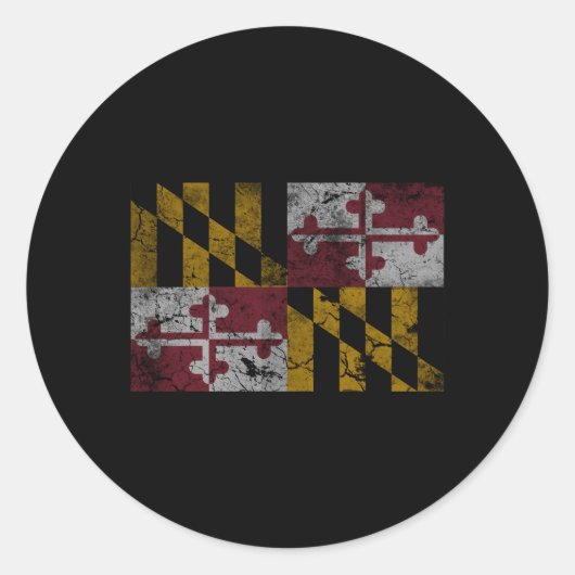 Maryland Flag Ronde Sticker (Voorkant)