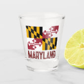 Maryland Flag Shot Glas (Voorkant)