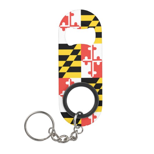 Maryland Flag Sleutelhanger Bottle Opener Mini Flessenopener (Voorkant)