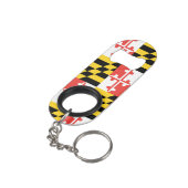 Maryland Flag Sleutelhanger Bottle Opener Mini Flessenopener (Achterkant Gekanteld)