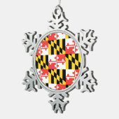 Maryland Flag Snowflake Framed Ornament (Rechts)