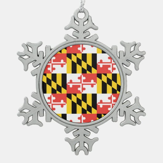 Maryland Flag Snowflake Framed Ornament (Voorkant)