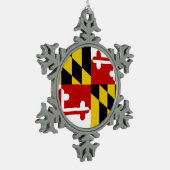 Maryland Flag Snowflake Tin Sneeuwvlok Ornament (Links)