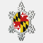 Maryland Flag Snowflake Tin Sneeuwvlok Ornament (Rechts)