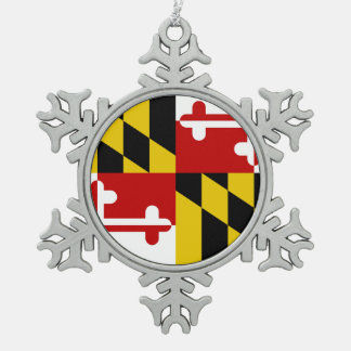 Maryland Flag Snowflake Tin Sneeuwvlok Ornament
