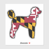 Maryland Flag Standard Poodle Silhouette Sticker (Vel)