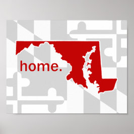 Maryland Flag/State pop of color - red Poster