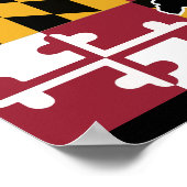 Maryland Flag/State poster - zwart (Hoek)
